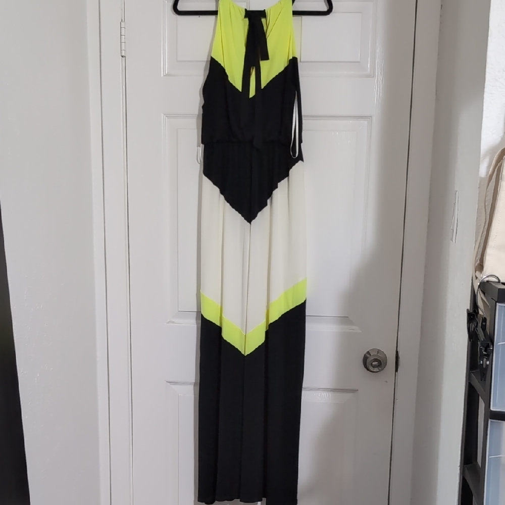 Vince Camuto Black and Yellow Halter Sundress - Picture 2 of 5